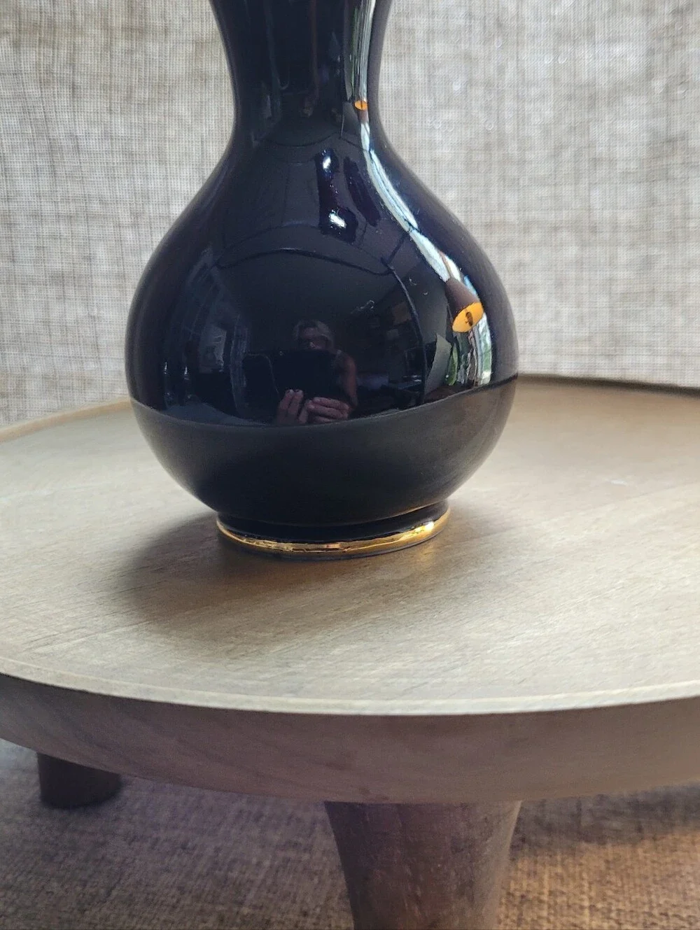Lomonosov cobalt blue vase . Gold Rim And Base. Made In USSR.